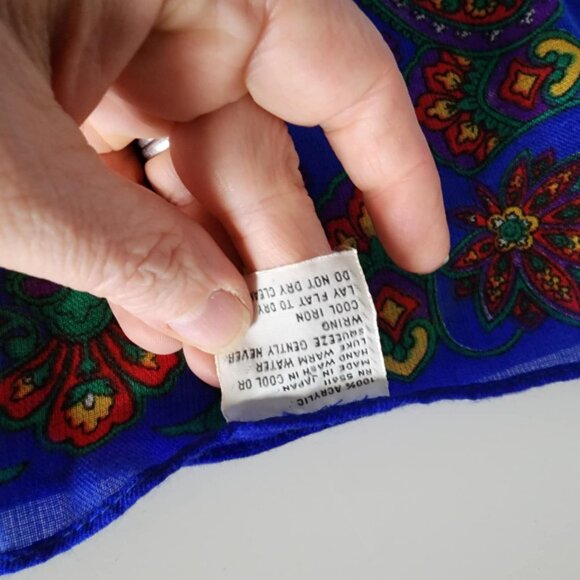 EUC Royal Blue Paisley Square Scarf - Picture 3 of 3